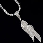 GL Angel Wing Iced Out S925 Silver Moissanite Pendant